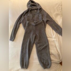SKIMS grey teddy lounge set, s/m